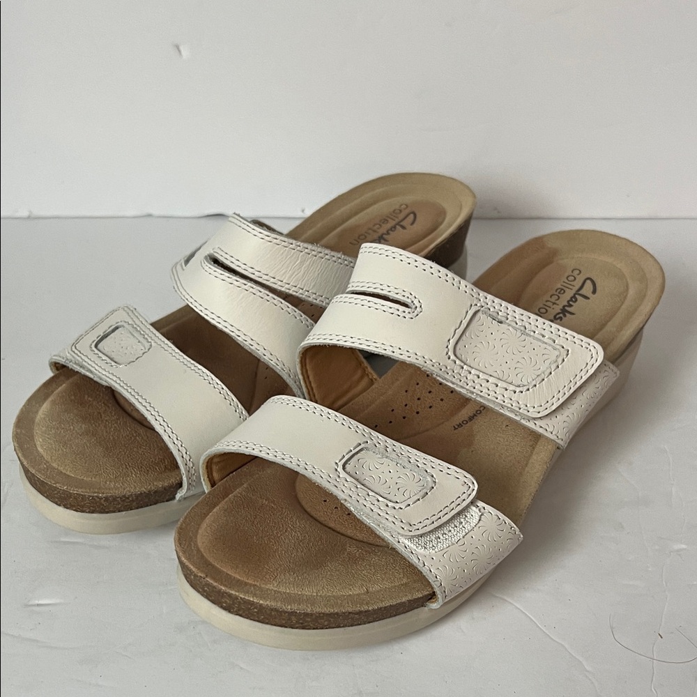 Clarks Collection Leather Wedges - Calenne Maye, size 9.5 🟡